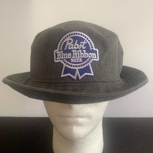 Pabst Blue Ribbon Beer Russell Athletic Cotton Bucket Hat Size L/XL Gray w/Logo